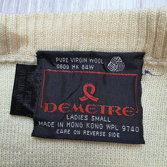 Demetre Sweater Women's Small Ski Vintage 70s 80s Apres Snow Wool Striped USA - Picture 4 of 7